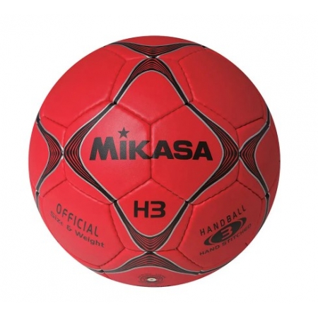 Bola de Handebol H3-R Vermelho Em Couro Sintetico Costurado Mikasa