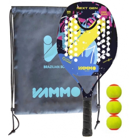 Raquete de Beach Tennis Vammo Next Gen - Amarela + Sacola e 3 Bolas Beach Tennis