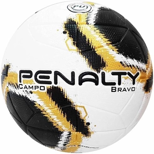 Bola de Futebol de Campo Bravo Penalty - Preto/Dourado  - REAL ESPORTE