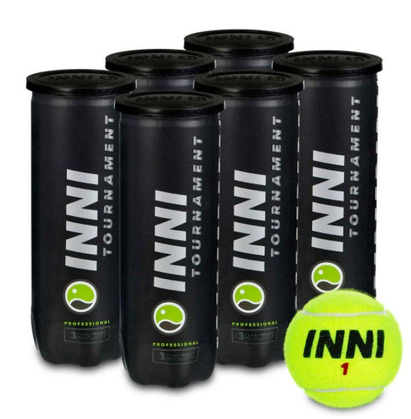 Bola de Tenis Inni Tournament - Pack c/ 6 tubos  - REAL ESPORTE