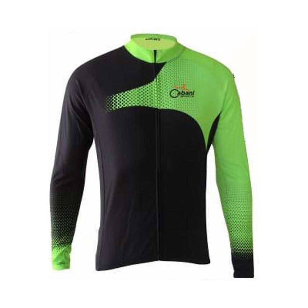 Camisa de Ciclismo Cabani Sprint - Preto/Verde (Manga Longa)  - REAL ESPORTE
