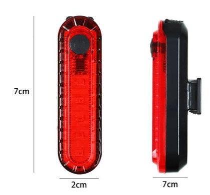 Sinalizador Traseiro Led 10 lumens Vermelho Recarregavel USB - REAL ESPORTE