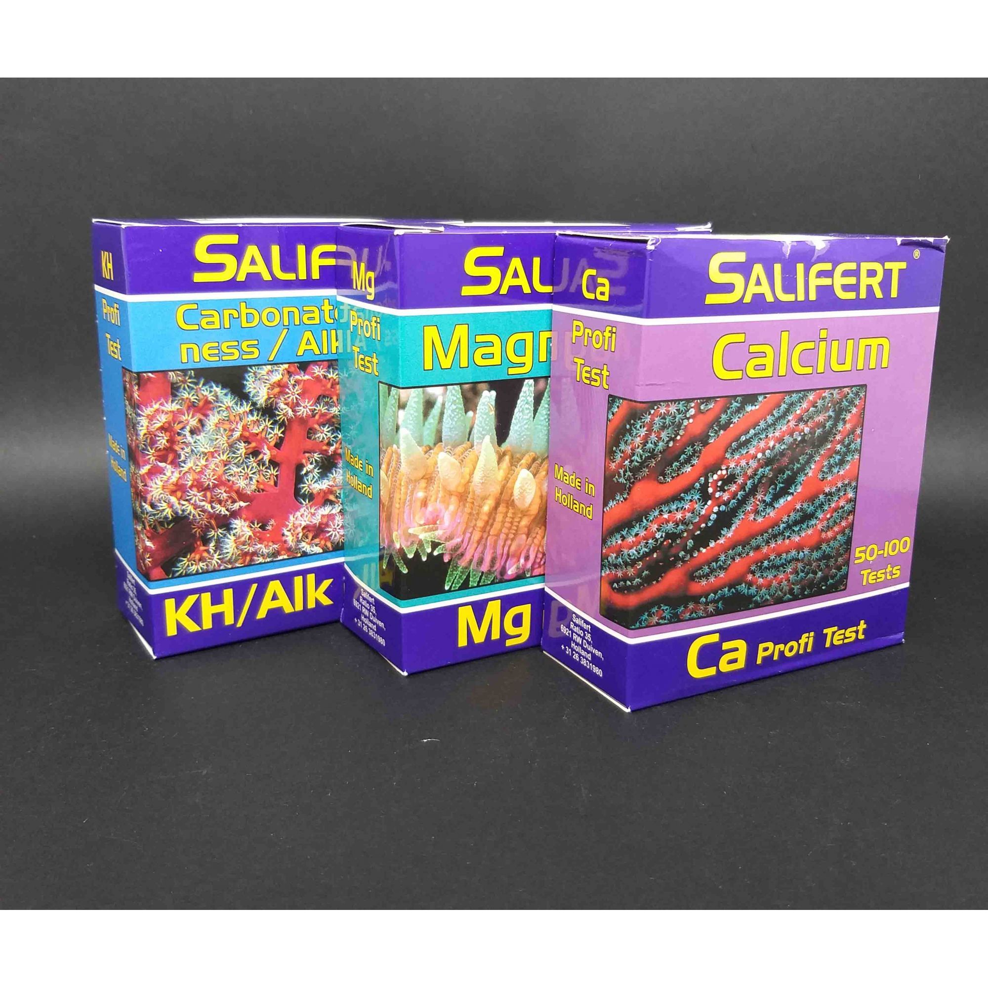 Salifert Teste Kit, Ca + Mg + KH