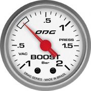 Manômetro ODG Drag Pressão Turbo Vácuo -1 a 2 bar 52mm