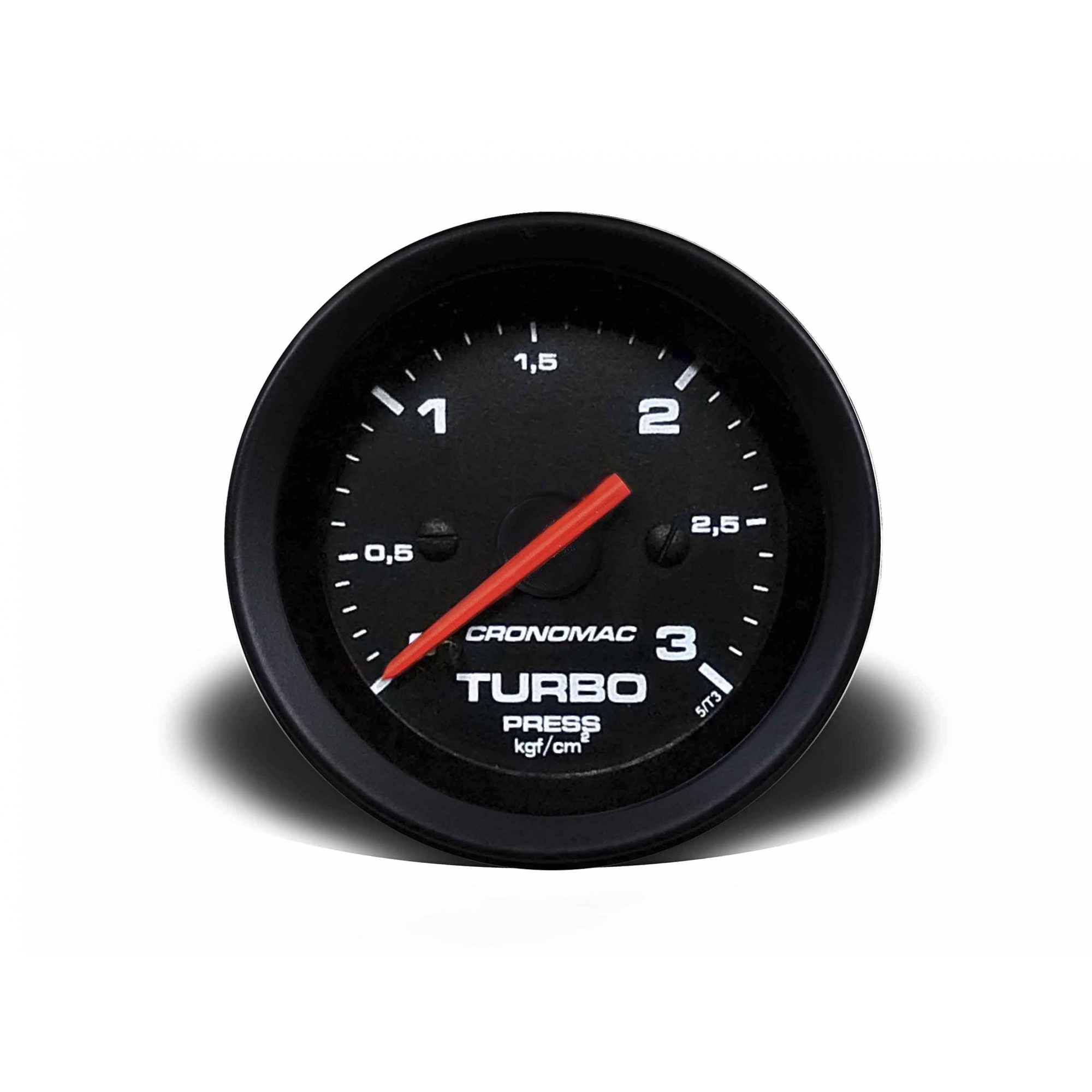 Manômetro Cronomac Street Pressão Turbo 3 bar 52mm Preto