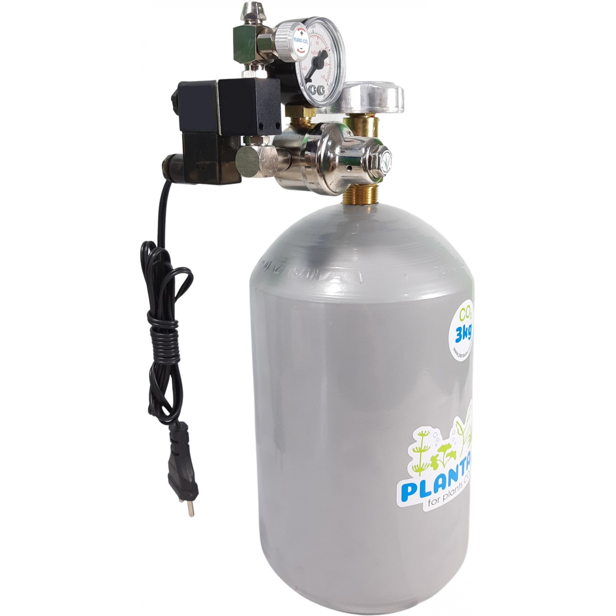 Kit CO2 c/ cilindro de aço 3kg e 1 saída p/ aquário