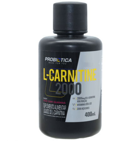 L Carnitine 2000 Suplemento Açai C/ Guarana Probiotica 400ml