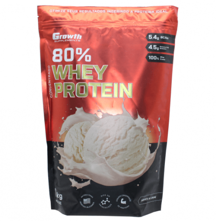 Whey Protein Concentrado Growth 1kg Proteina Sorvete Creme