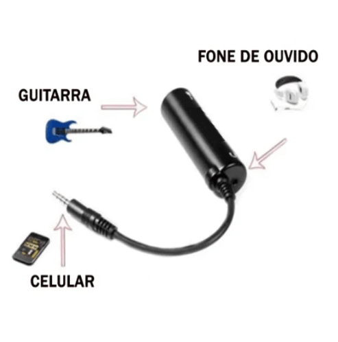 Adaptador Interface Conversor Audio Guitarra Baixo Mesa Som