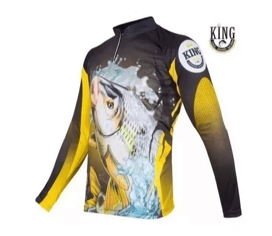 Camiseta De Pesca King Proteção Solar Uv Kff78 Piau