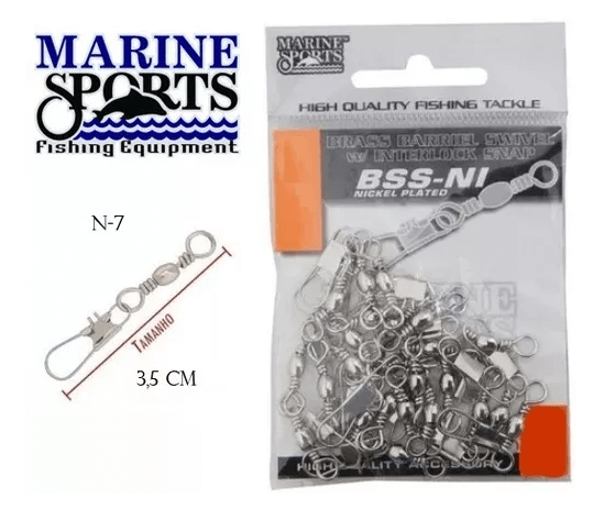 Kit 25 Snap Com Girador Marine Sport N-7 Nickel 3,5cm