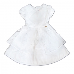 Vestido Precoce Feminino Infantil Branco Rendado