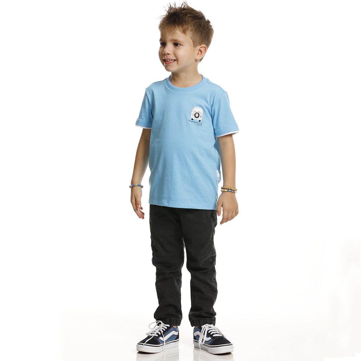 Camiseta Banana Danger Masculina Infantil Azul Praiano