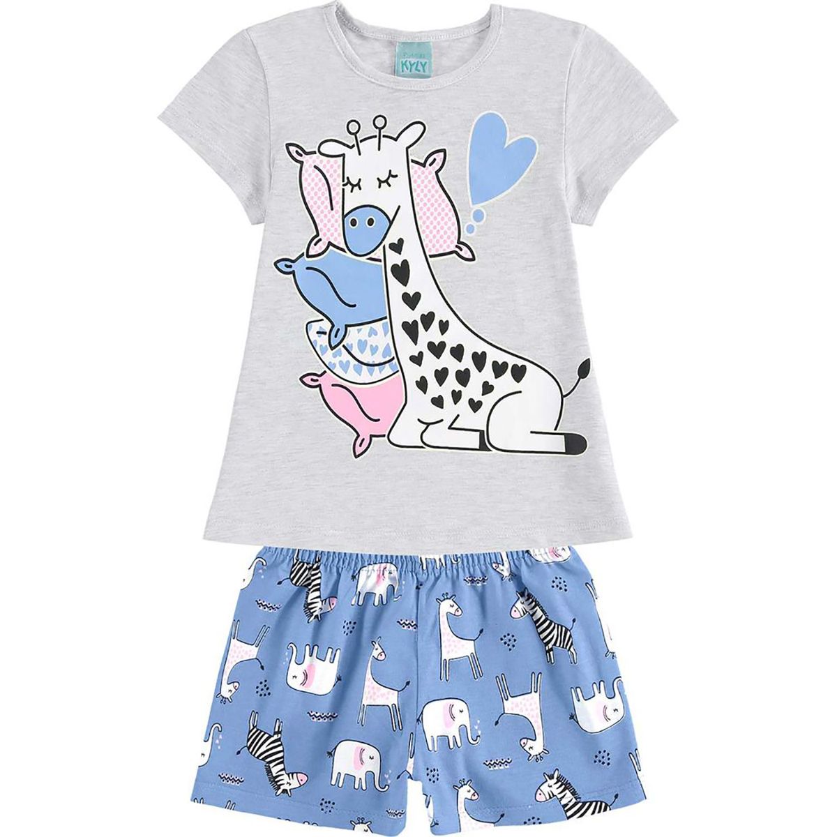 Pijama Kyly Feminino Infantil Baby Girafinha Dorminhoca