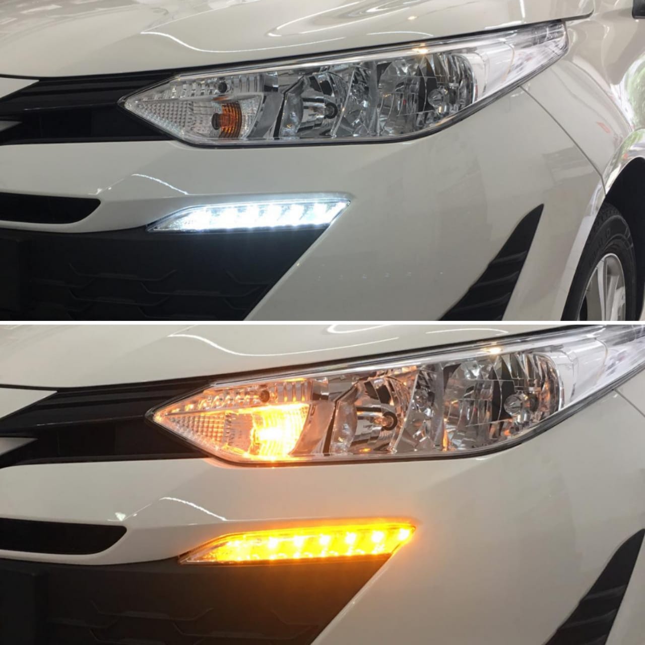 Kit Farol de Milha Neblina Toyota Yaris Hatch e Sedan Com LED DRL + Kit Lâmpada Super LED 6000K