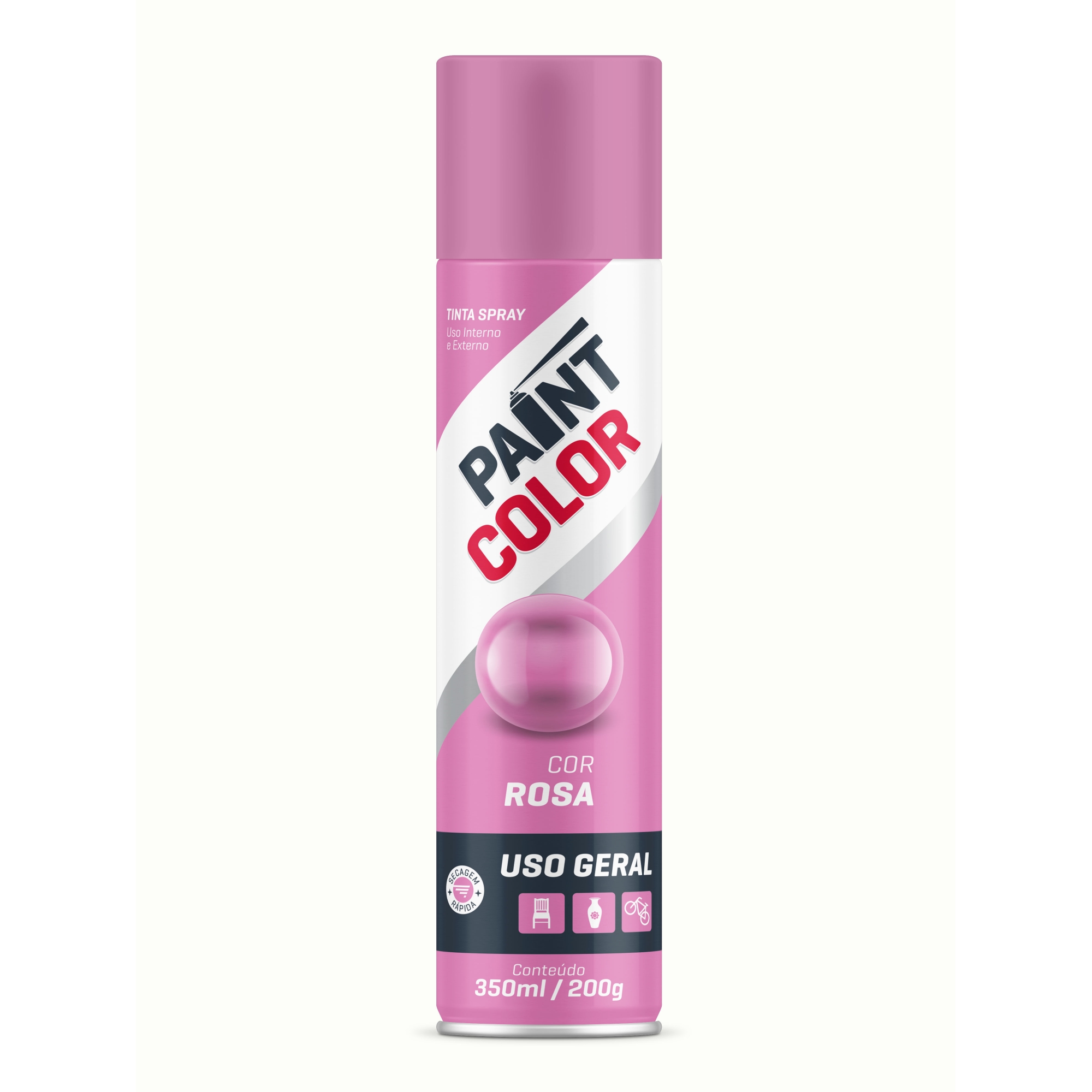 Tinta Spray Uso Geral Rosa De 350ml / 200g - Paint Color
