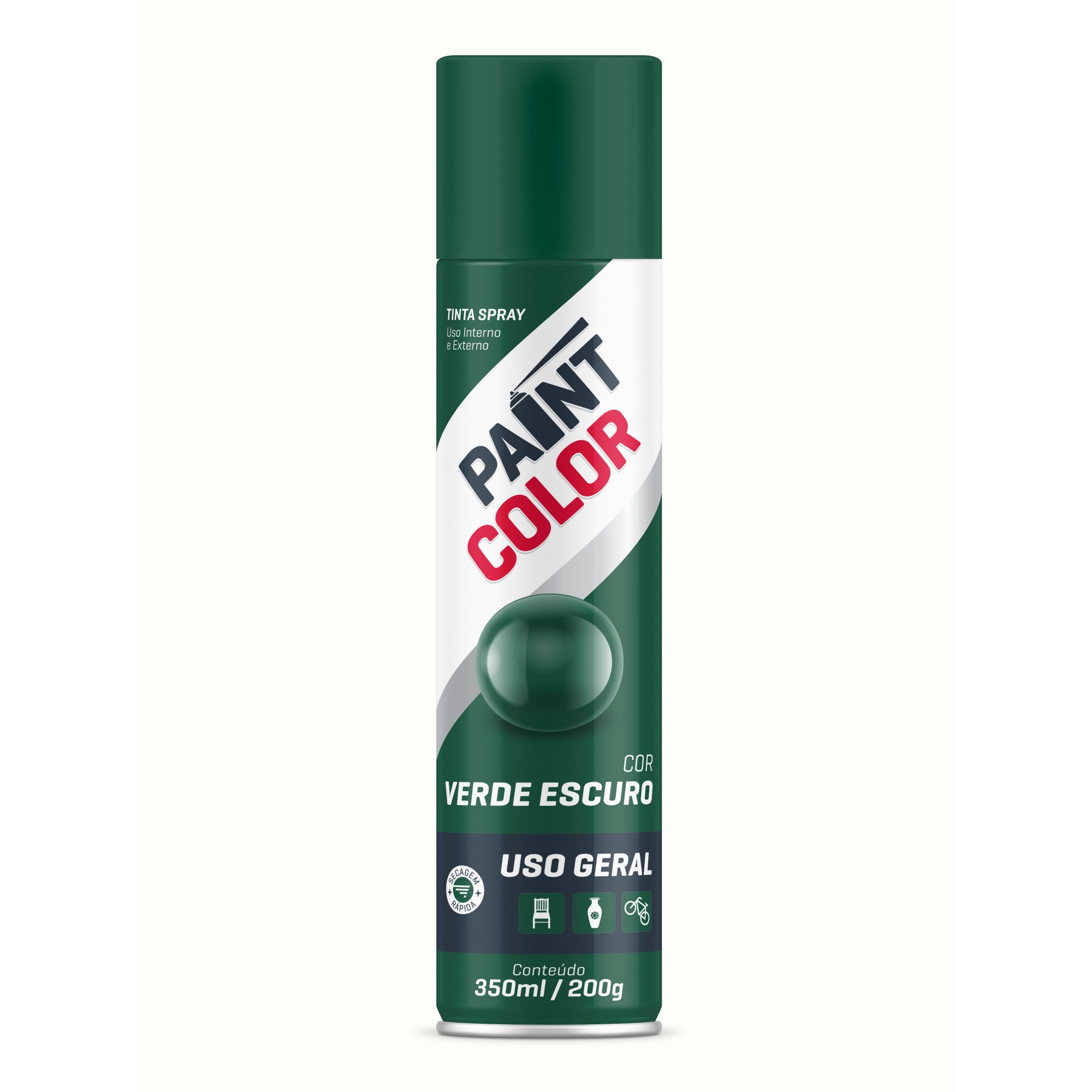 Tinta Spray Uso Geral Verde Escuro De 350ml / 200g - Paint Color