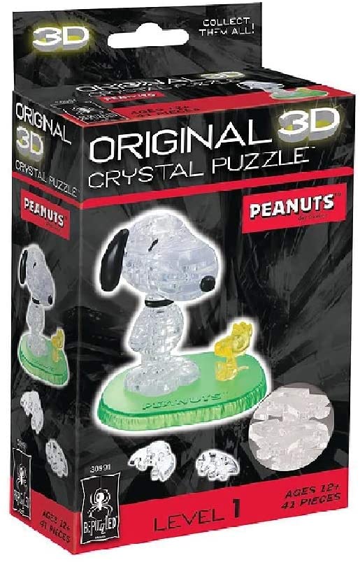 BePuzzled Original 3D Crystal Quebra Cabeça Snoopy & Woodstock Oficial Licenciado