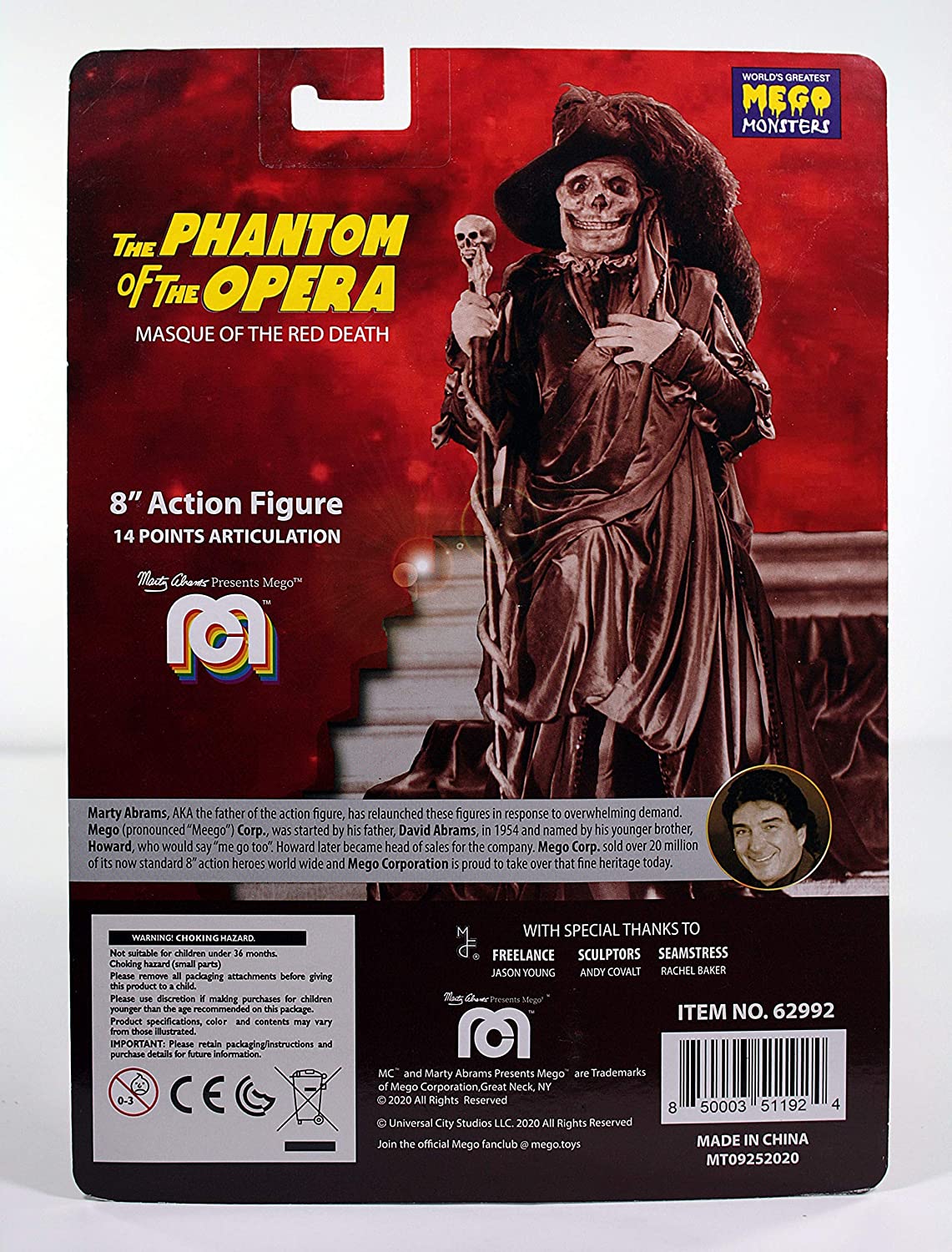 Mego Action Figure Phantom of the Opera Red Death Oficial Licenciado