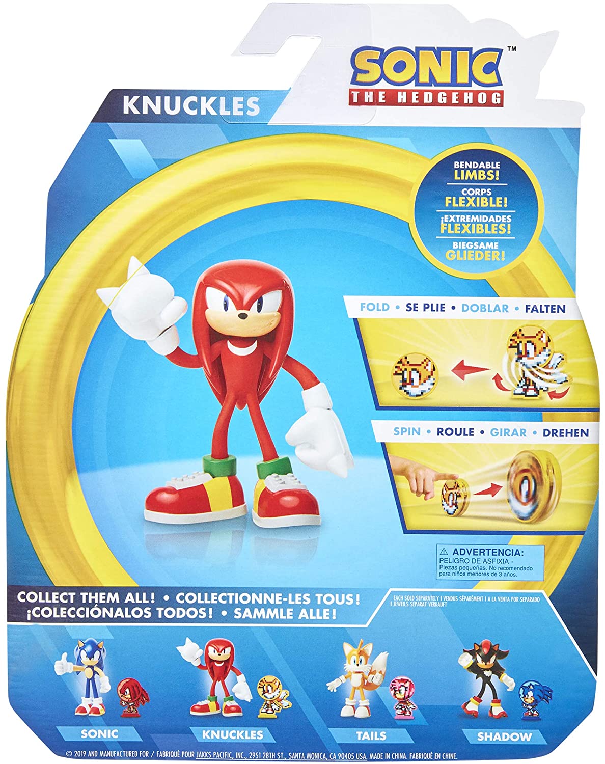 Sonic The Hedgehog Knuckles Dobrável Oficial Licenciado