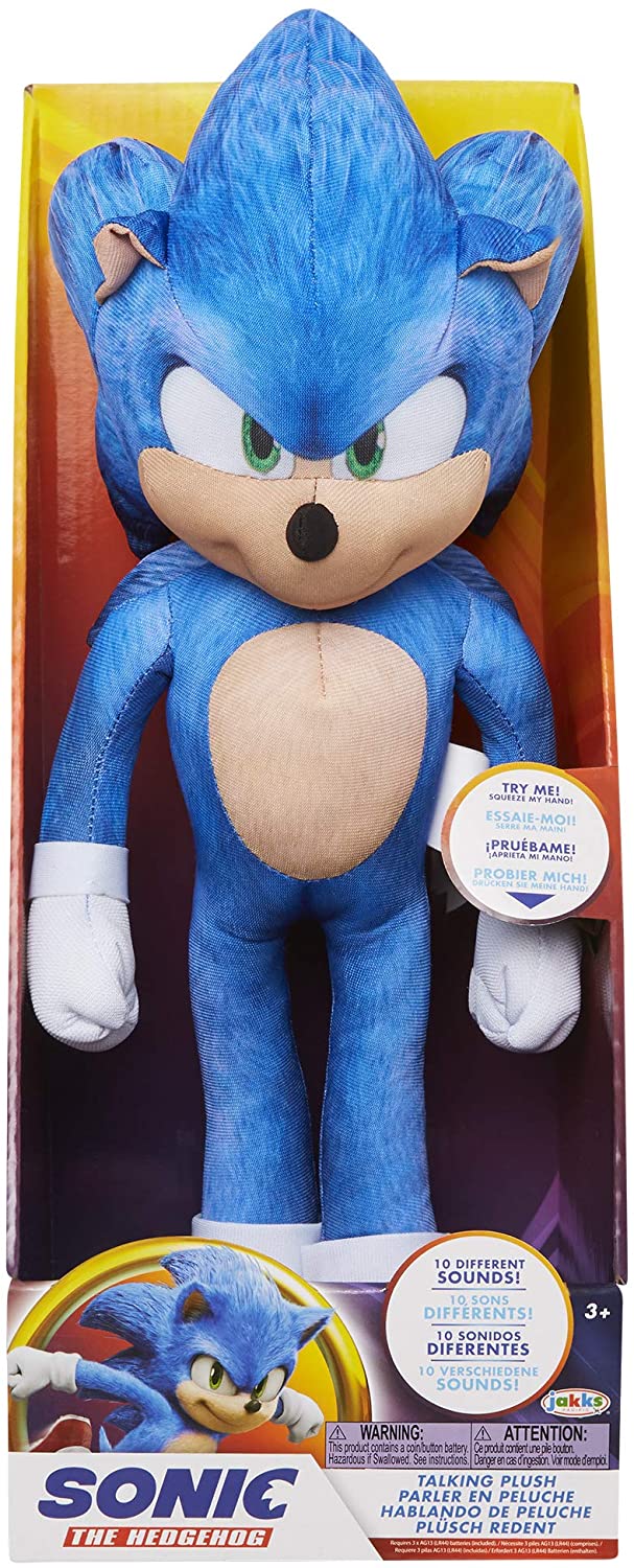 Sonic The Hedgehog Pelúcia com 10 Diferentes Sons 33cm Oficial Licenciado
