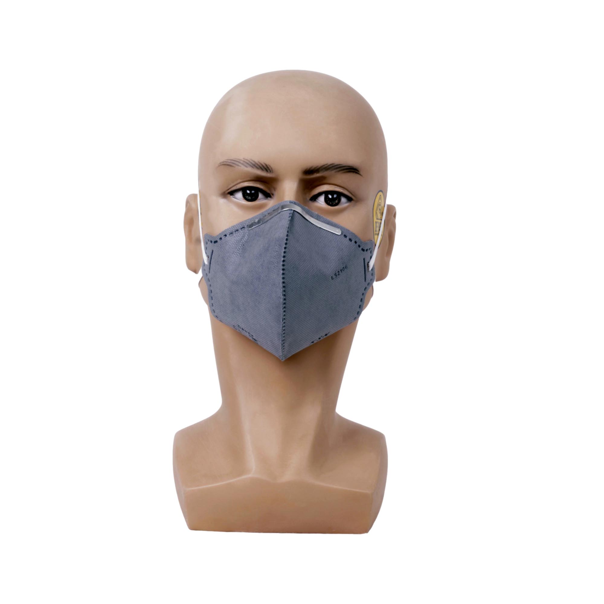 Kit 05 Mascaras de proteção - Cinza  com carvão ativado (filtra o ar) S/ Valvula N95 Pff2 Inmetro - KSN  - DE PAULA EPI