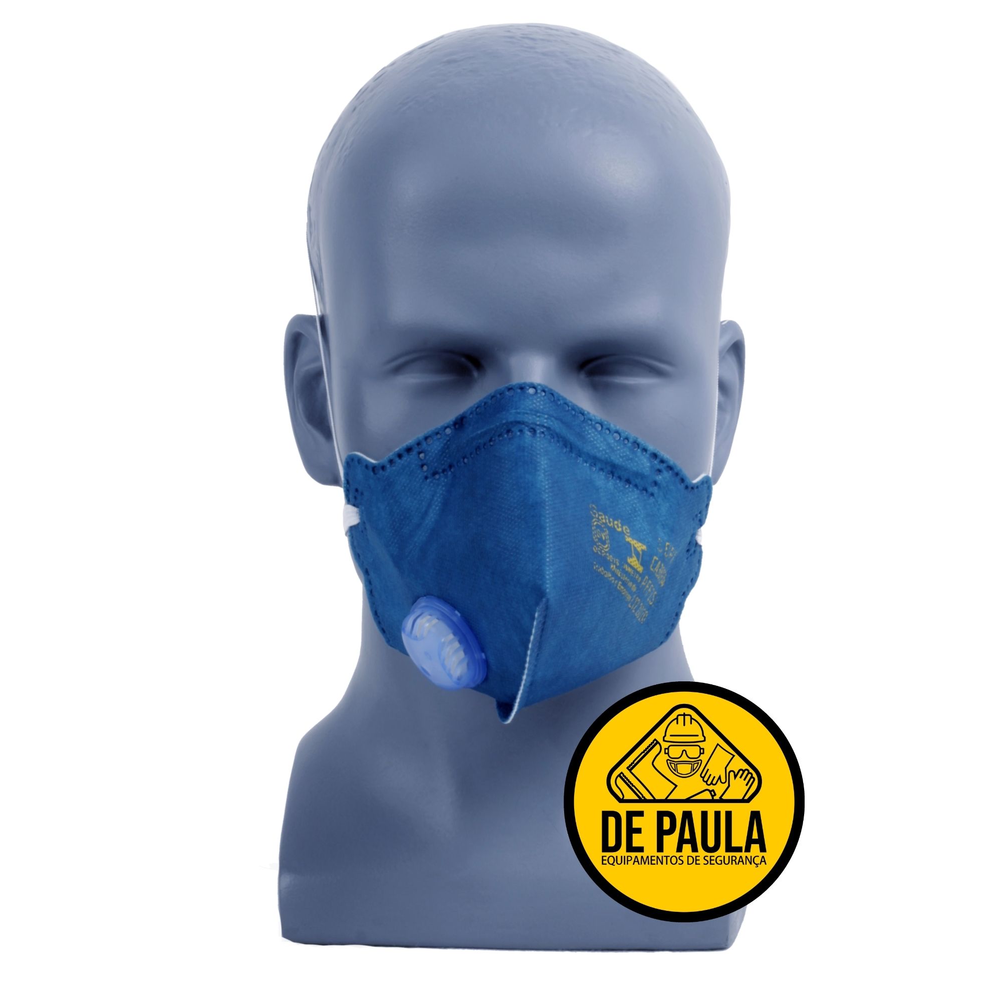 Kit de 10 unid Mascara Respiratoria PFF2 com valvula MASKFACE  AIR SAFETY - DE PAULA EPI