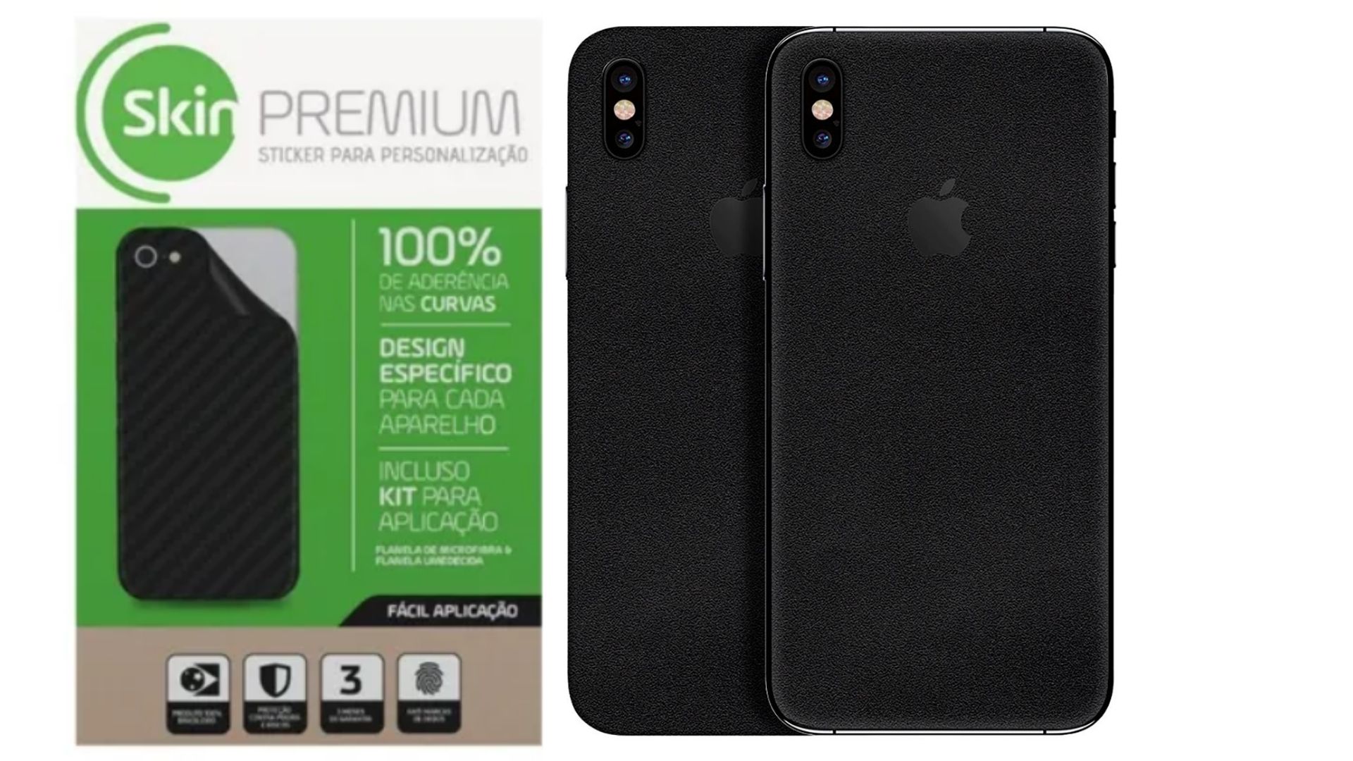 Skin Premium Verso e Laterais Jateado Fosco para Iphone Xs Max