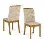 Conjunto com 4 Cadeiras Isa para Sala de Jantar Henn - Nature/Linho