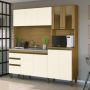 Cozinha Compacta Kitchen 10 Portas 2 Gavetas Briz B118 - Nature/Off White