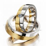 Aliança de prata e ouro  para namoro e compromisso ou noivado WM3117