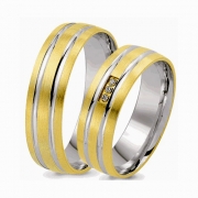 Alianças de noivado e casamento ouro 18k e prata WM2595