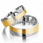 Aliancas de noivado e casamento ouro 18k e prata WM2953