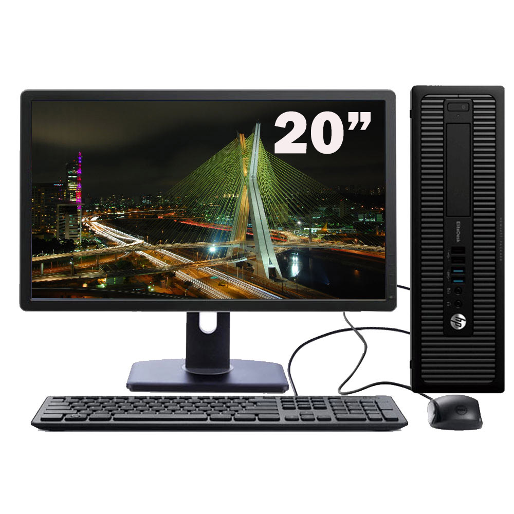 Cpu HP 800 Core i5 4ª G 4Gb SSD 240Gb DVD + Monitor 20'