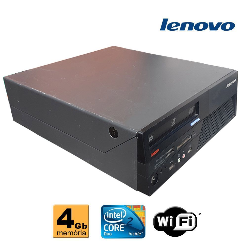 Cpu Lenovo Mtm 6234 Core 2 Duo 1.86 4gb Ddr3 SSD 120Gb Leitor Dvd Wifi