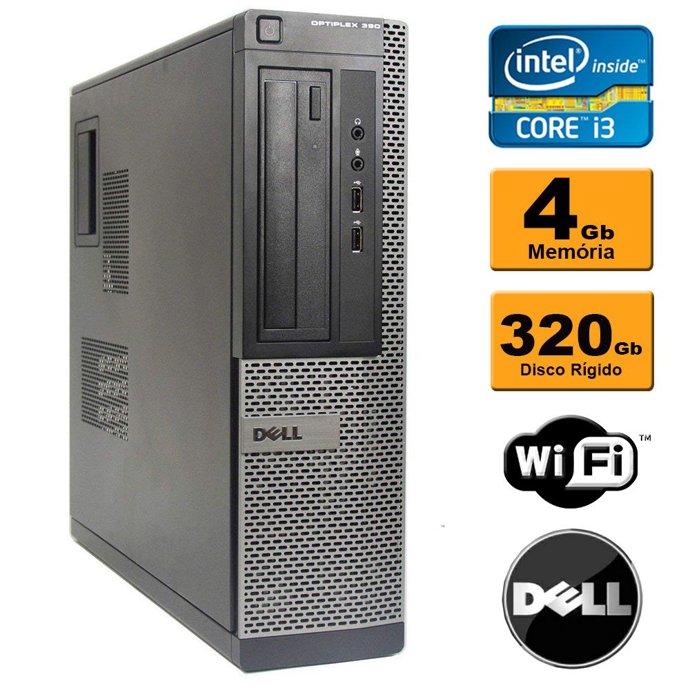 Cpu Dell Optiplex 390/790/990  Core i5 2ª Geração 4gb Ddr3 Hd 320gb Dvd-R Wi-Fi