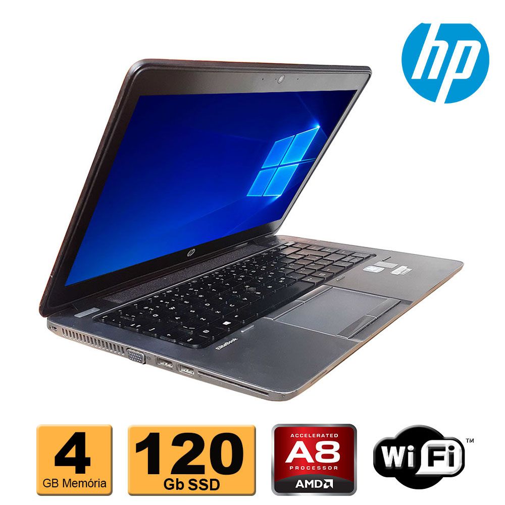 Notebook HP Elitebook 745 AMD 7150 4Gb DDR3 SSD 120Gb Wifi Bateria Nova