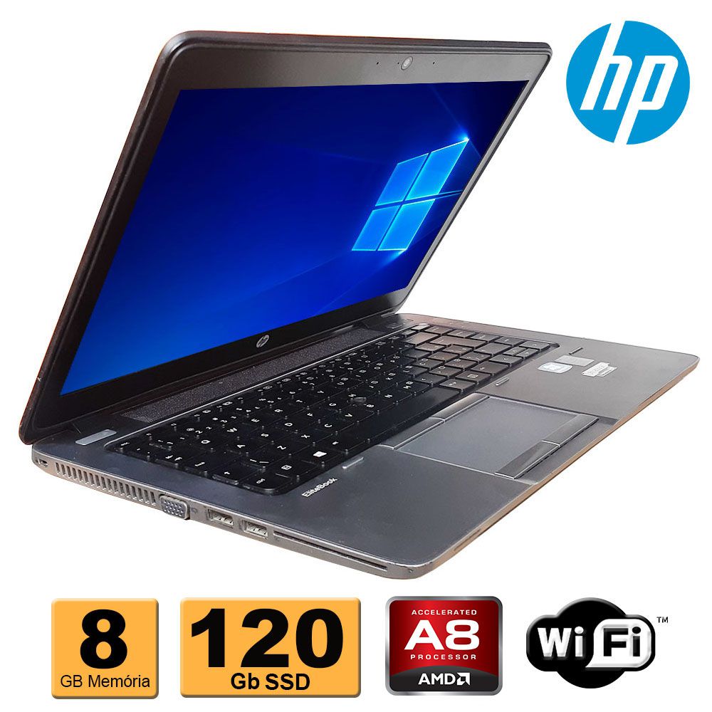 Notebook HP Elitebook 745 AMD 7150 8Gb DDR3 SSD 120Gb Wifi Bateria Nova