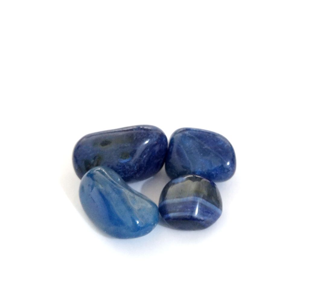 Ágata Azul Tingida - Rolado - 3 a 4 cm