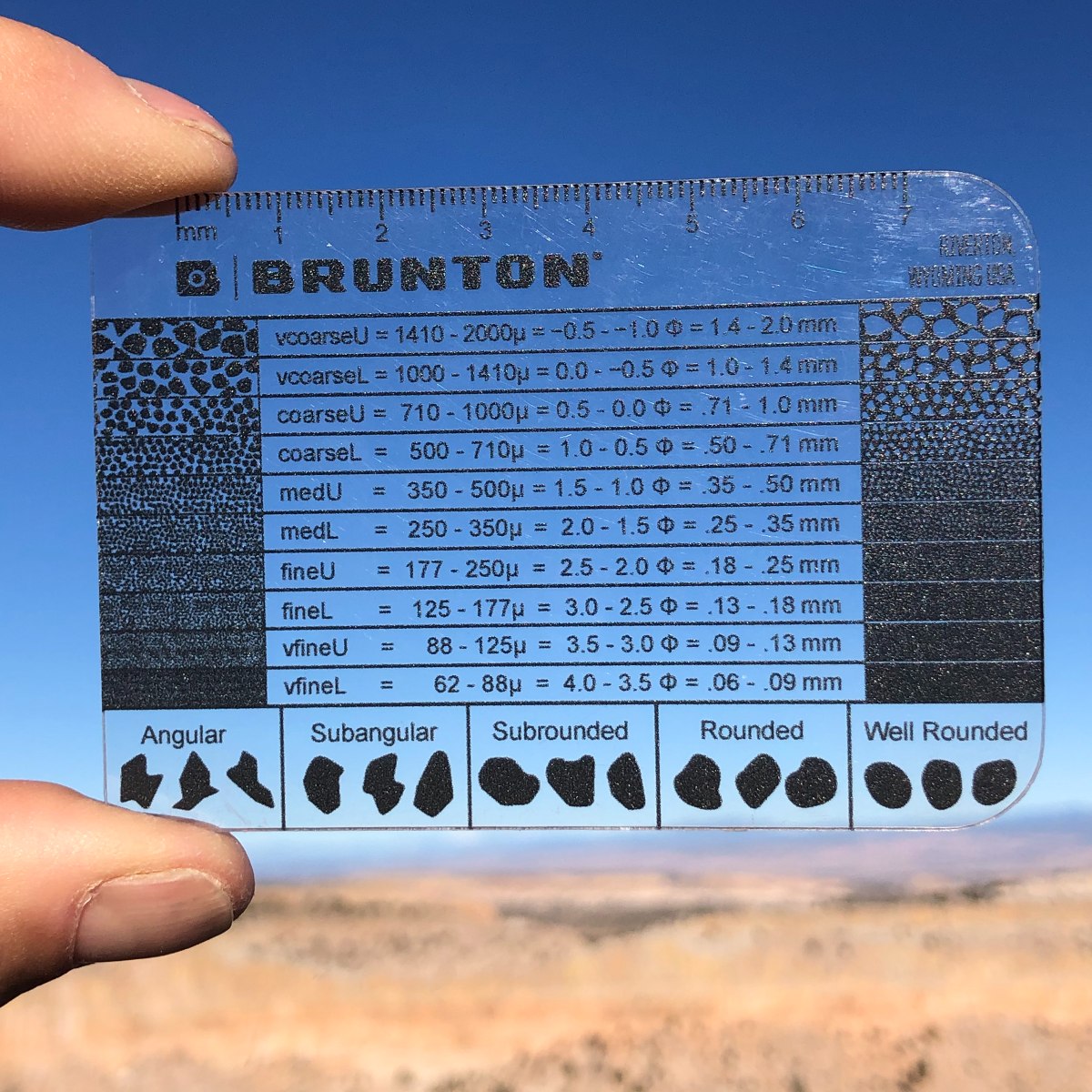 Cartão Medidor de Grãos Brunton | Grain Size Card