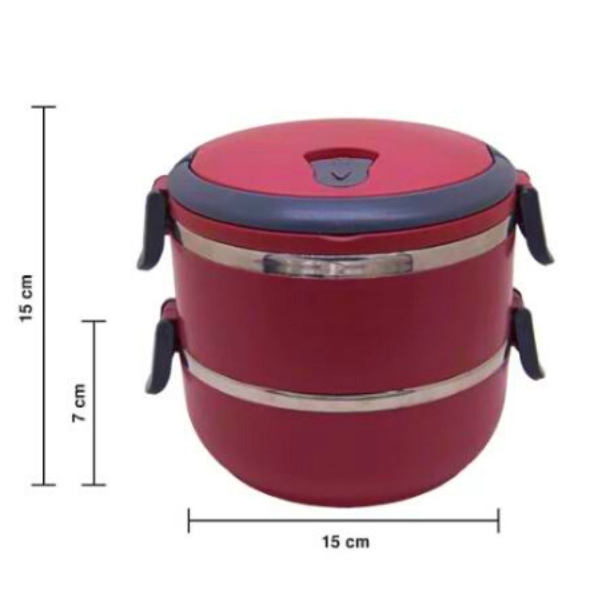 Marmita Dupla De Aço Inox Térmica Box Com 2 Compartimentos