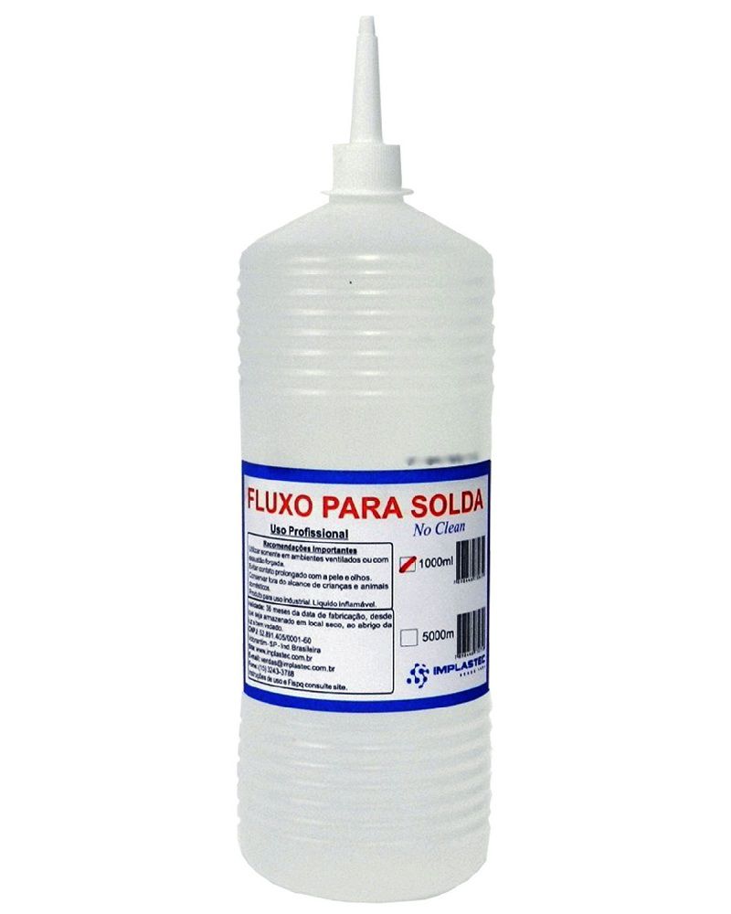 Fluxo de Solda Liquido 1000ml No Clean Implastec