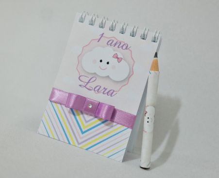 Lembrancinha Infantil - Bloquinho de Anotações com Mini Lápis Personalizado