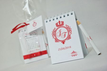Lembrancinha de Casamento - Bloquinho de Anotações com Mini Lápis Personalizado