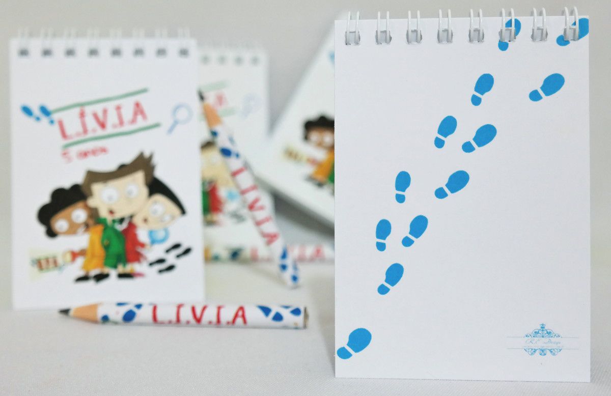 Lembrancinha Infantil - Bloquinho de Anotações DPA Personalizado com Mini Lápis