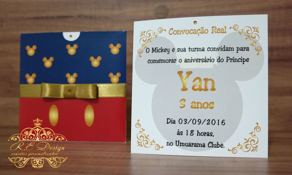 Convite Infantil com Envelope