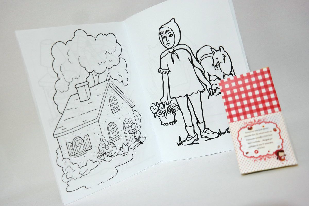 Lembrancinha Infantil Kit para Colorir Chapéuzinho Vermelho