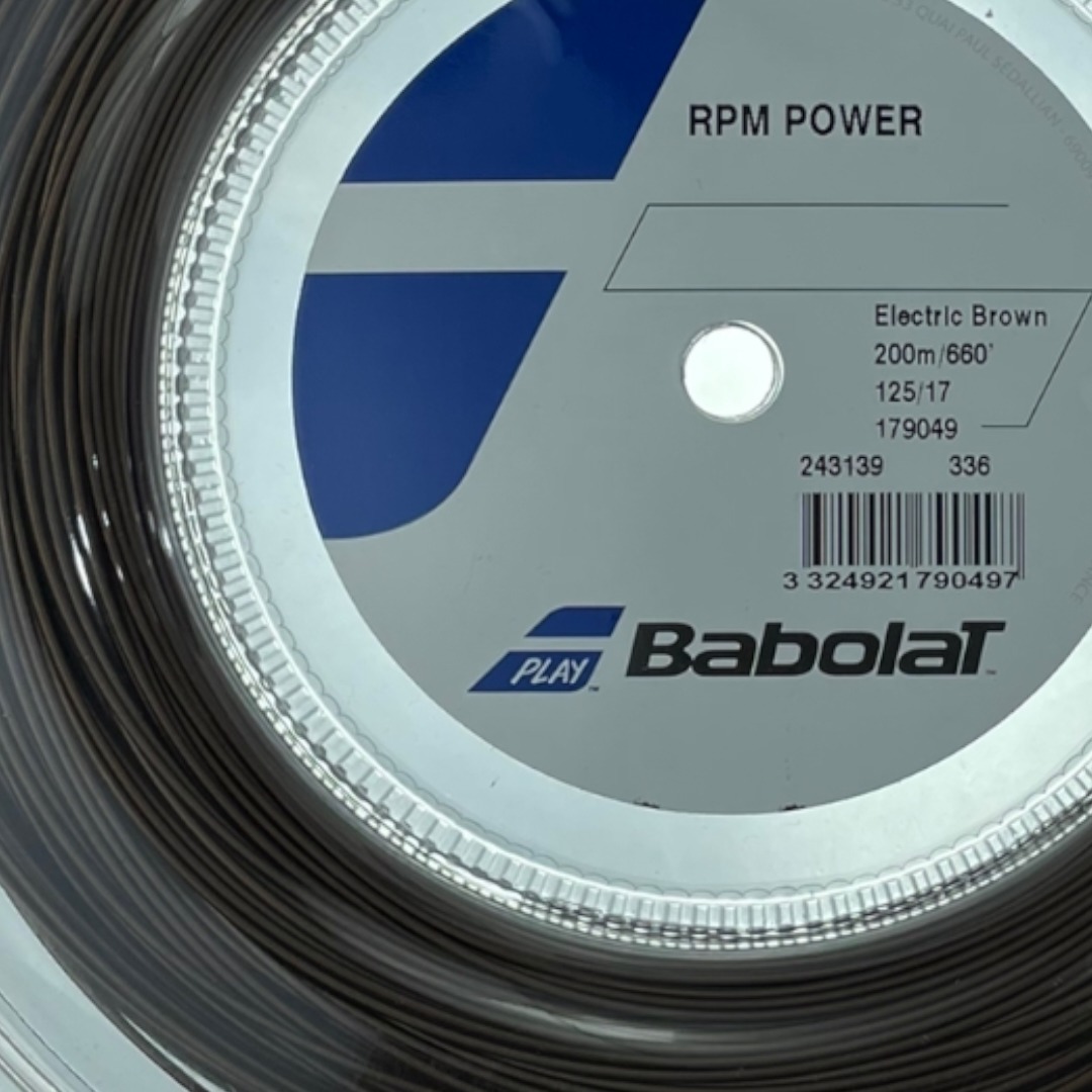 CORDA BABOLAT RPM POWER MARROM 1.25/17 ROLO COM 200 METROS