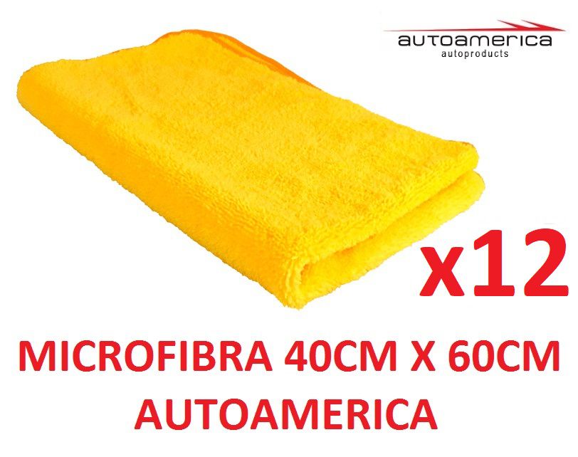 12 un Flanela Toalha Microfibra 40 X 60 Cm Autoamerica (sem embalagem / blister)
