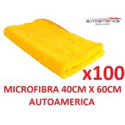 100 un Flanela Toalha Microfibra 40 X 60 Cm Autoamerica (sem embalagem / blister)